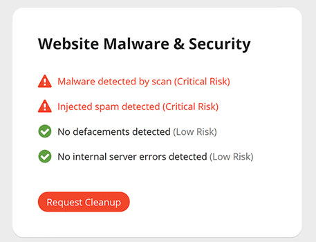 Scan website for malware