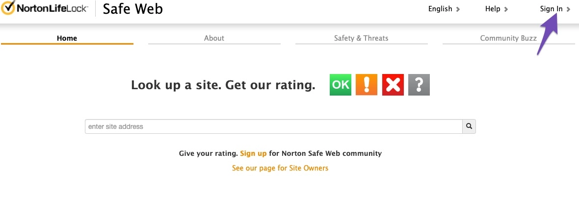 Norton Safe Web as a Link Virus Checker