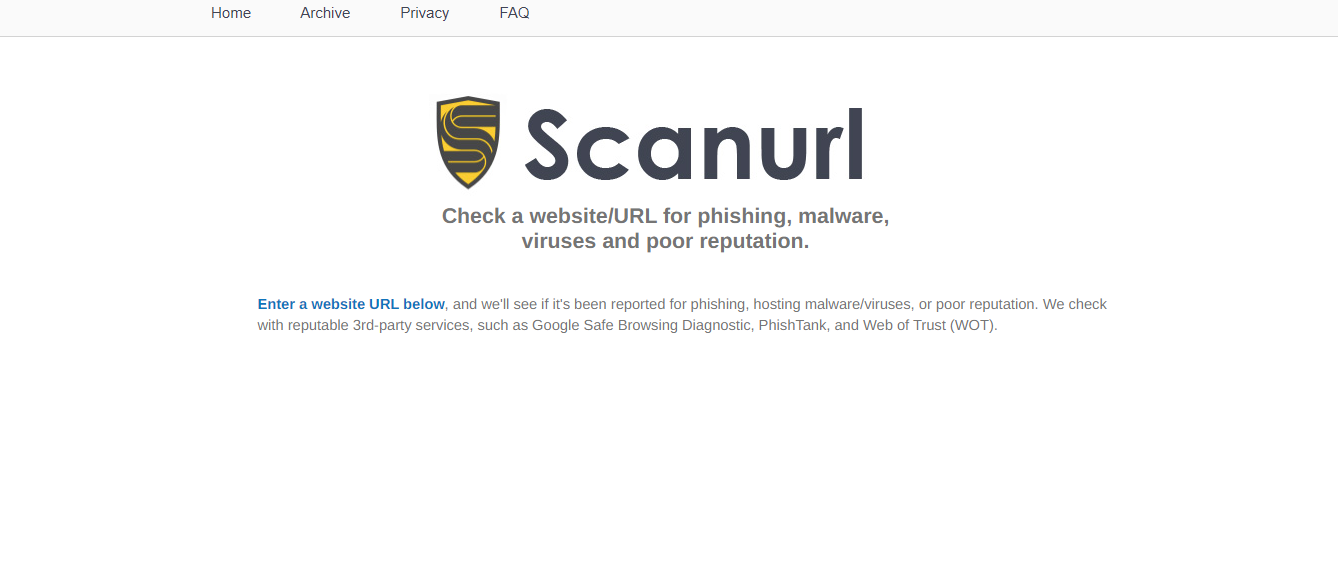 ScanURL as a Link Virus Checker